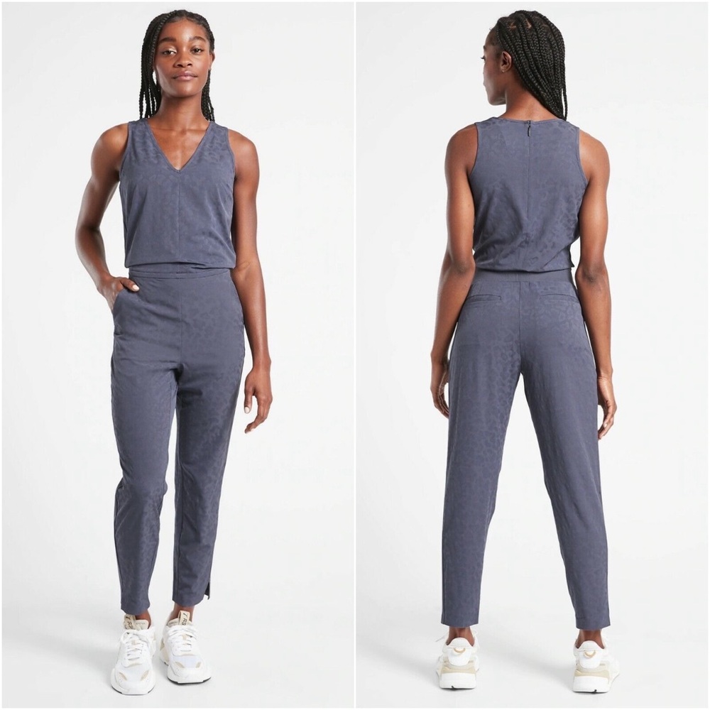 Athleta Brooklyn Jumpsuit in Leopard Medieval Violet
